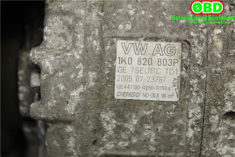 Aircondition kompressor til Škoda Octavia 2005-2008 (Type II, Fase 1)  (SKODA||1K0820803P)