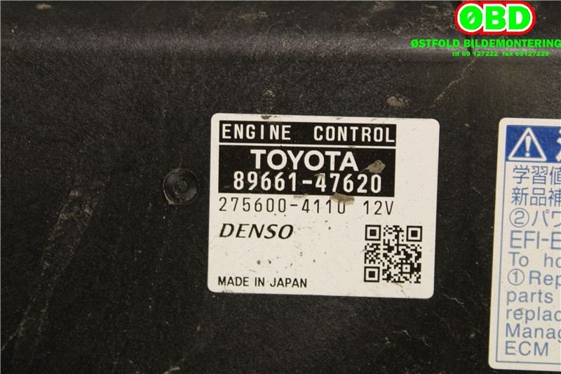 Styreenhet motor til Toyota Prius +7 2012-2020 (Type III) (stasjonsvogn) (stasjonsvogn) (TOYOTA|8966047790|2756004110|8966147620)