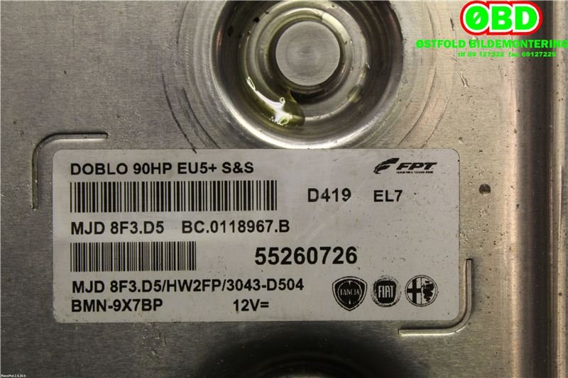 Styreenhet motor til Opel Combo D 2012-2018 (OPEL|55260726|)
