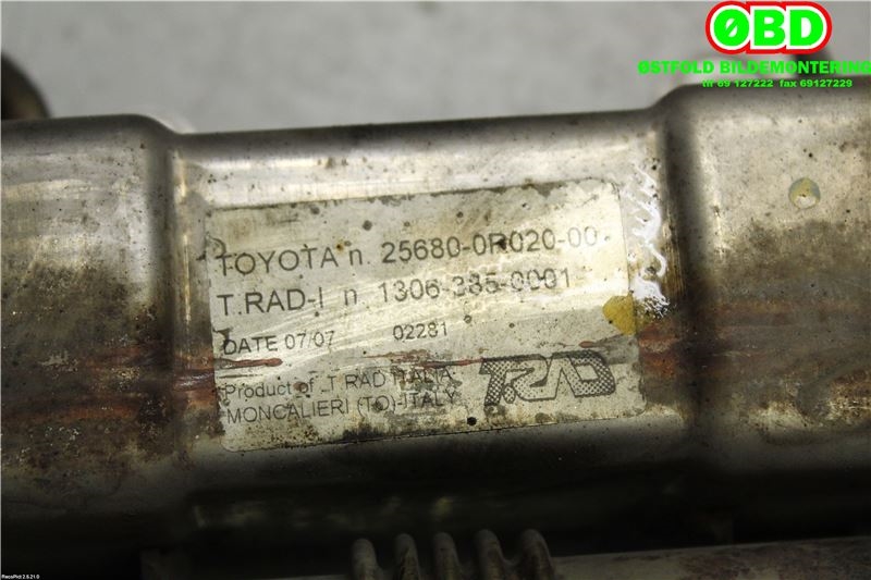 EGR-kjøler til Toyota Avensis 2003-2008 (Type II)  (TOYOTA|256800R020|)
