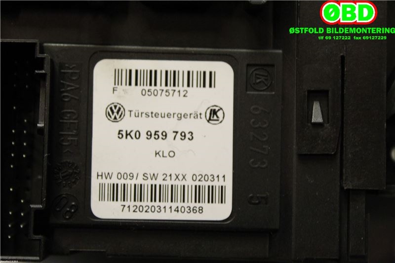 Ruteheis venstre foran til VW Caddy 2010-2015 (Type III, Fase 2)  (VOLKSWAGEN|2K2 837 729 M|)