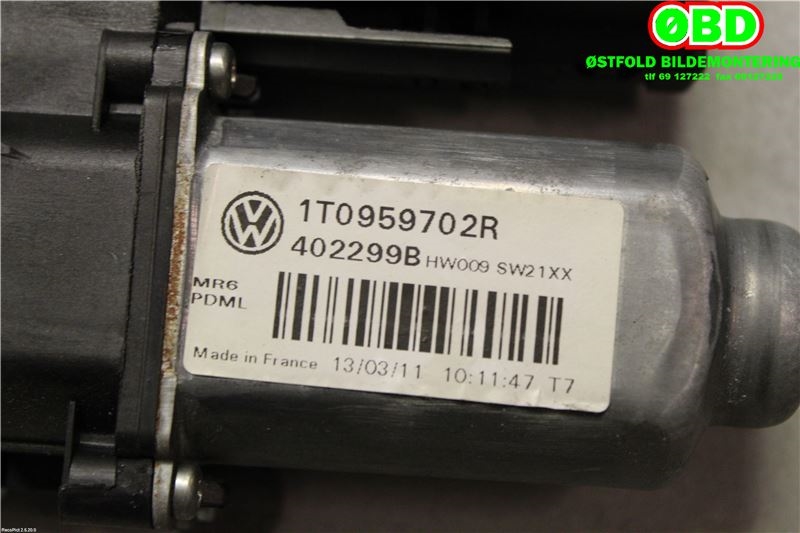 Ruteheis høyre foran til VW Caddy 2010-2015 (Type III, Fase 2)  (VOLKSWAGEN|2K1 837 730 L|)