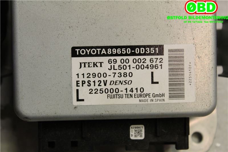 Styreenhet servo til Toyota Yaris 2012-2014 (Type III, Fase 1)  (TOYOTA|896500D351|)