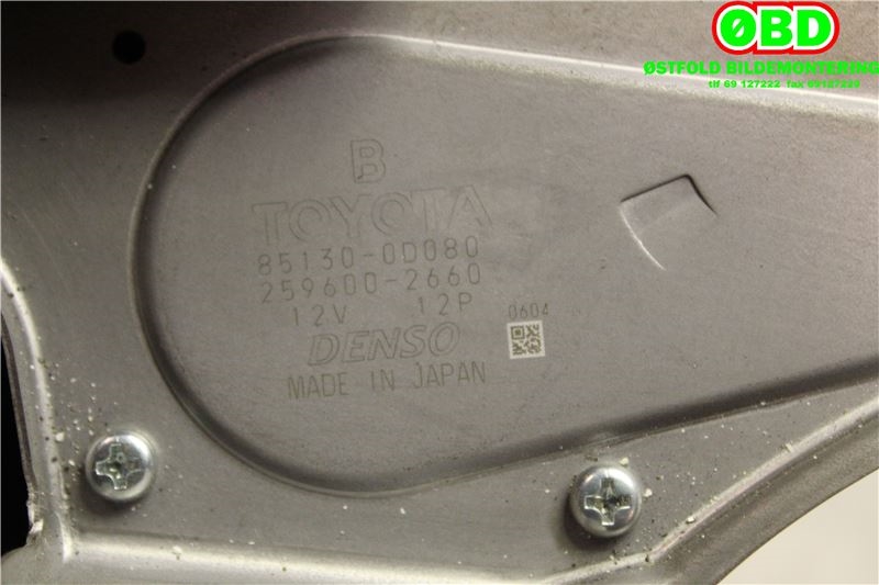 Viskermotor bakrute til Toyota Yaris 2012-2014 (Type III, Fase 1)  (TOYOTA|851300D080|2596002660)