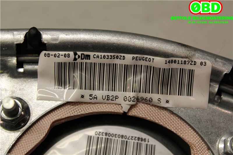 Airbag rattpute til Peugeot Expert 2007-2016 (Type II)  (PEUGEOT|4112LW||14001187ZD)