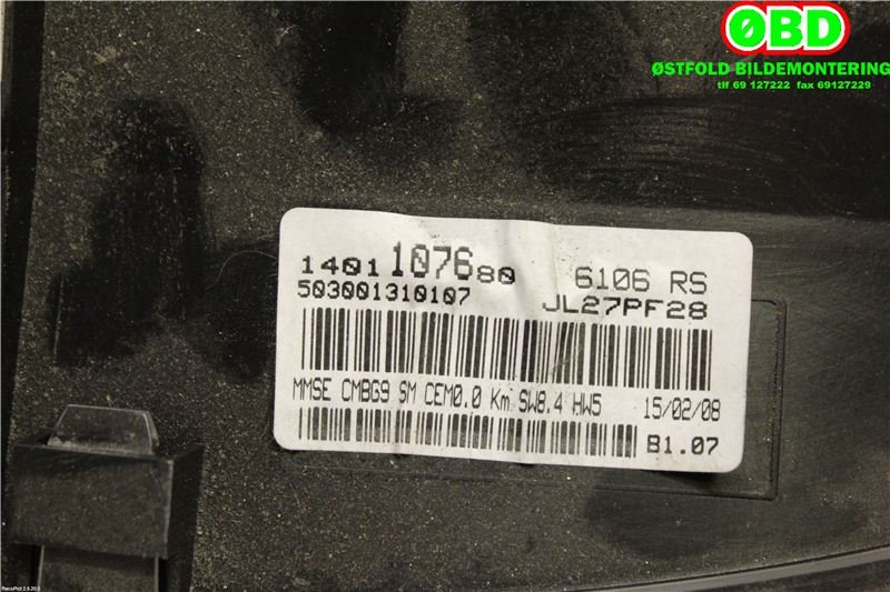 Instrumentpanel til Peugeot Expert 2007-2016 (Type II)  (PEUGEOT|6106RS|9801642280|1401107680)