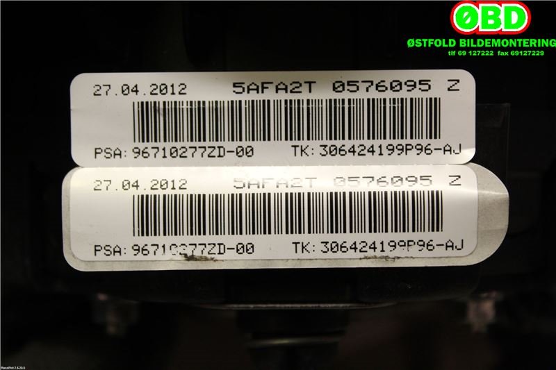 Airbag rattpute til Citroën C3 2010-2016 (Type II)  (CITROEN|4112PS|16719697ZD|96710277ZD)