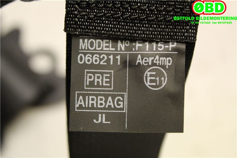 Airbag beltestrammer til Toyota Yaris 2014-2020 (Type III, Fase 2) (TOYOTA YARIS HYBRID|732200D570C0||732200D570)