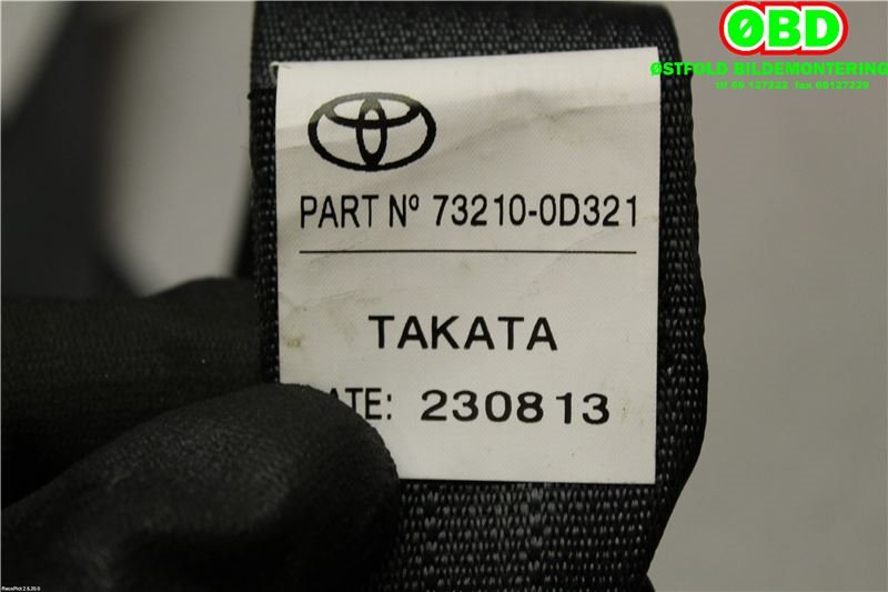 Airbag beltestrammer til Toyota Yaris 2012-2014 (Type III, Fase 1)  (TOYOTA|732100D321C0|)