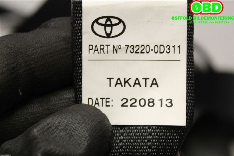 Airbag beltestrammer til Toyota Yaris 2012-2014 (Type III, Fase 1)  (TOYOTA|732200D311C0|)
