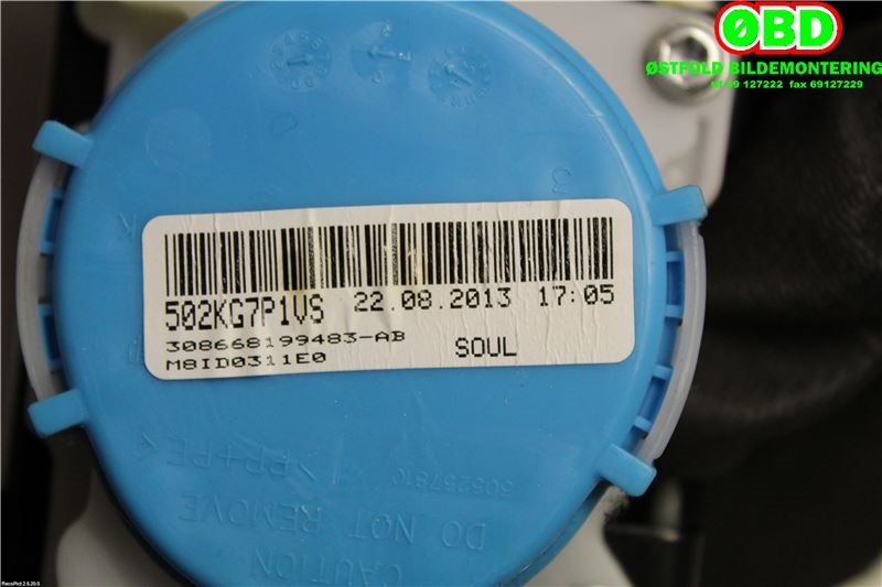 Airbag beltestrammer til Toyota Yaris 2012-2014 (Type III, Fase 1)  (TOYOTA|732200D311C0|)