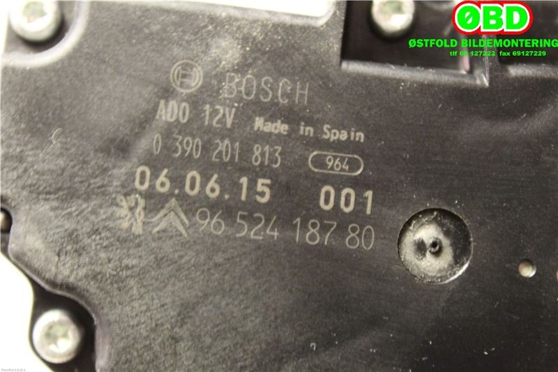 Viskermotor bakrute til Peugeot 207 2006-2012  (PEUGEOT|6405 AN||9652418780)
