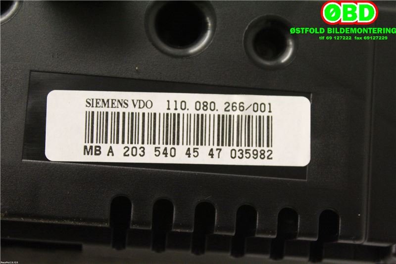 Instrumentpanel til Mercedes C-Klasse 2004-2007 (Fase 2) (W203) (W203) (MERCEDES|A 203 540 45 47||2035404547)
