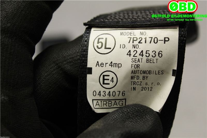 Airbag beltestrammer til Peugeot 107 2006-2014  (PEUGEOT|16084059XZ|B0009077XZ|)