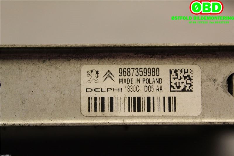Radiator (automat gir) til Citroën C5 2008-2017 (Type II)  (CITROEN|1330W5||9687359980)