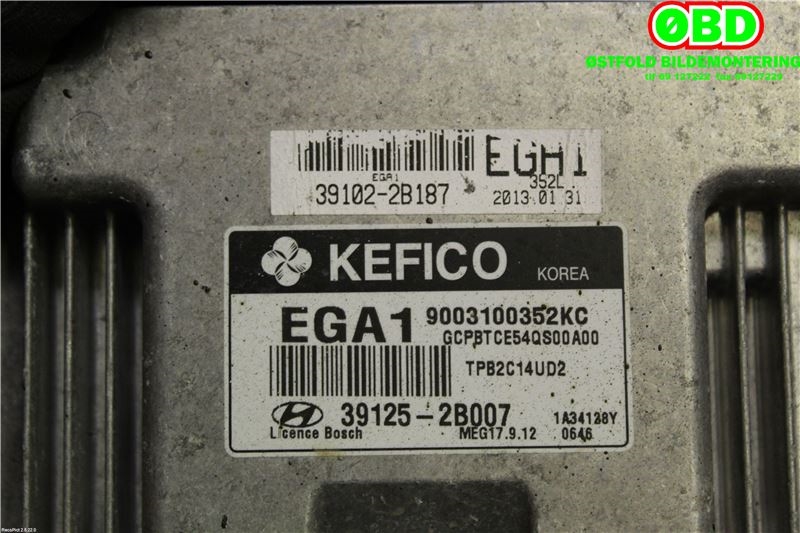 Styreenhet motor til Hyundai i20 2009-2014 (Type I) (HYUNDAI|391252B007|)