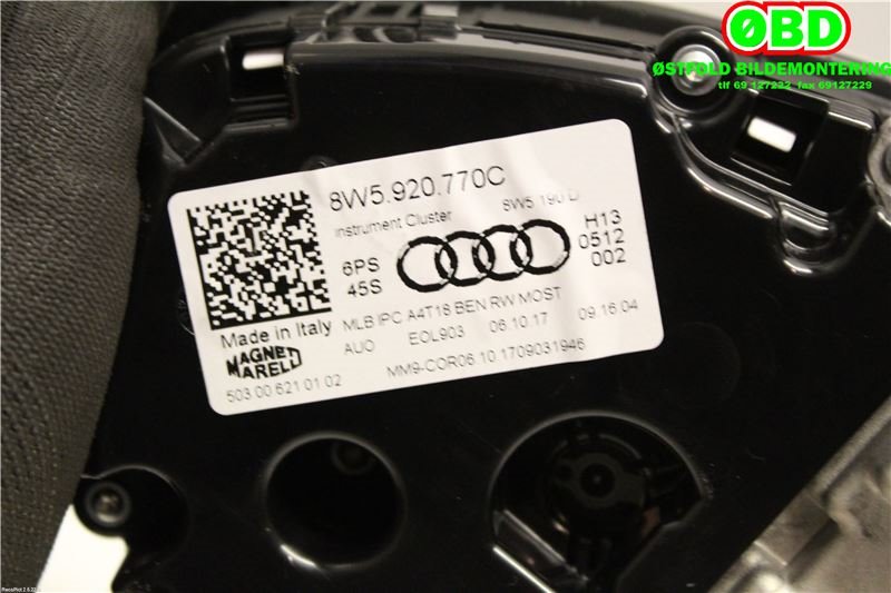 Instrumentpanel til Audi A4 2015-2019 (Type V, Fase 1) (B9) (B9) (AUDI A4 AVANT|8W5920770C|)