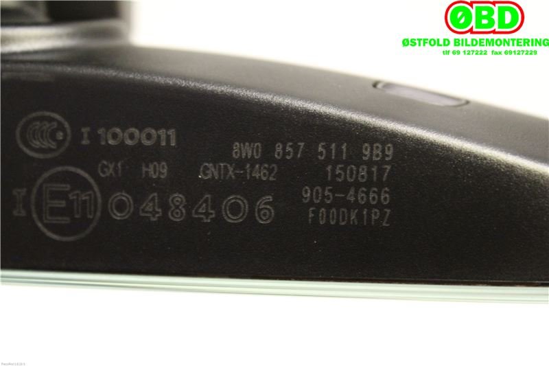 Speil innvendig til Audi A4 2015-2019 (Type V, Fase 1) (B9) (B9) (AUDI A4 AVANT|8W0 857 511||8W08575119B9)