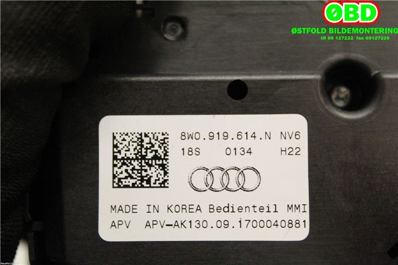 Bryter diverse til Audi A4 2015-2019 (Type V, Fase 1) (B9) (B9) (AUDI A4 AVANT|8W0919614N|)