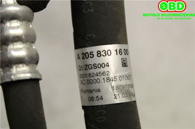 Aircondition rør til Mercedes C-Klasse 2014-2018 (Fase 1) (W205) (W205) (MERCEDES|A 205 830 16 00||2058301600)