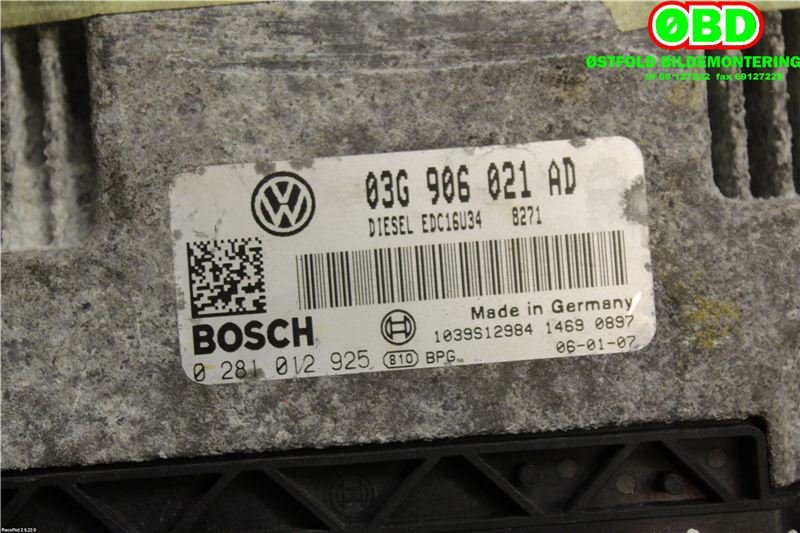 Styreenhet motor til VW Passat 2005-2010 (B6) (B6) (03G 906 021 AD|03G 997 021 D|03G906021AD)
