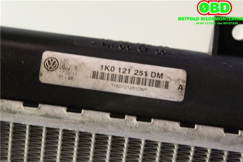 Radiator (manuell gir) til Audi A3 2009-2012 (Type II, Fase 2)  (AUDI|1K0 121 251 DM|1K0 121 251 AB|1K0121251DM)