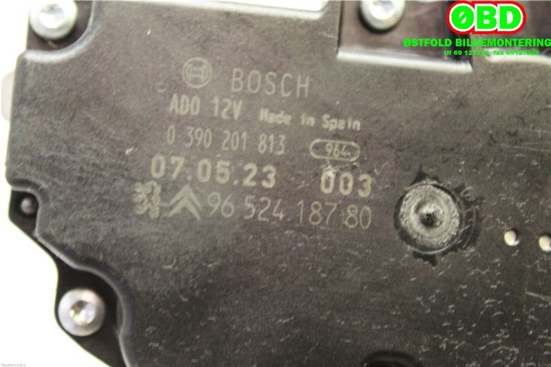Viskermotor bakrute til Peugeot 207 2006-2012  (PEUGEOT|6405 AN||9652418780)