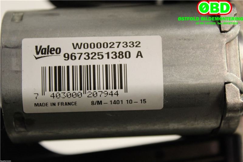 Viskermotor bakrute til Peugeot 208 2012-2019 (Type I) (PEUGEOT|96 732 513 80|W000027332|9673251380)