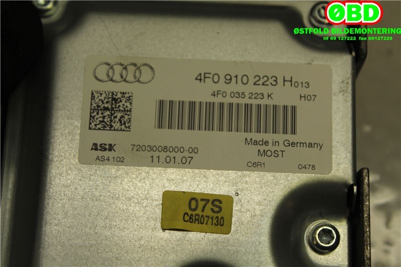 Bilstereo forsterker til Audi A6, Allroad 2006-2008 (Type II, Fase 1) (C6) (C6) (AUDI|4F0 035 223 N||4F0910223H)