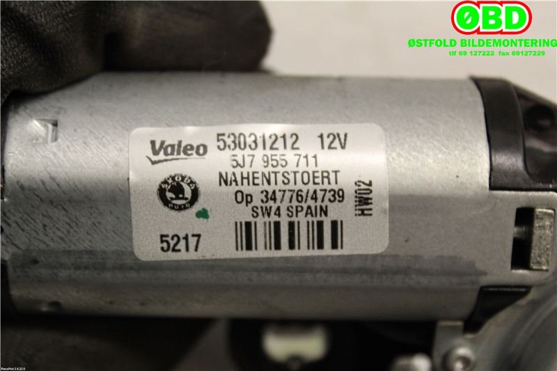 Viskermotor bakrute til Škoda Roomster 2006-2010 (Fase 1) (SKODA|5J7 955 711|5J7 955 711 C|5J7955711)