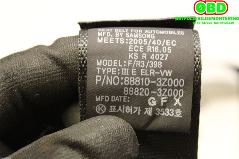 Airbag beltestrammer til Hyundai i40 2012-2017  (HYUNDAI|888203Z000RY||888203Z000)