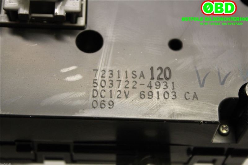 Varmeapparat betjening til Subaru Forester 2005-2008 (Type II, Fase 2)  (SUBARU|72311SA120|)