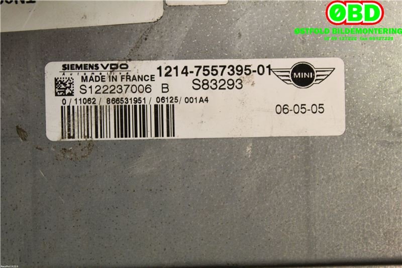 Styreenhet motor til Mini One/Cooper 2001-2007 (R50-53) (R50-53) (MINI|12 14 7 557 395||12147557395)