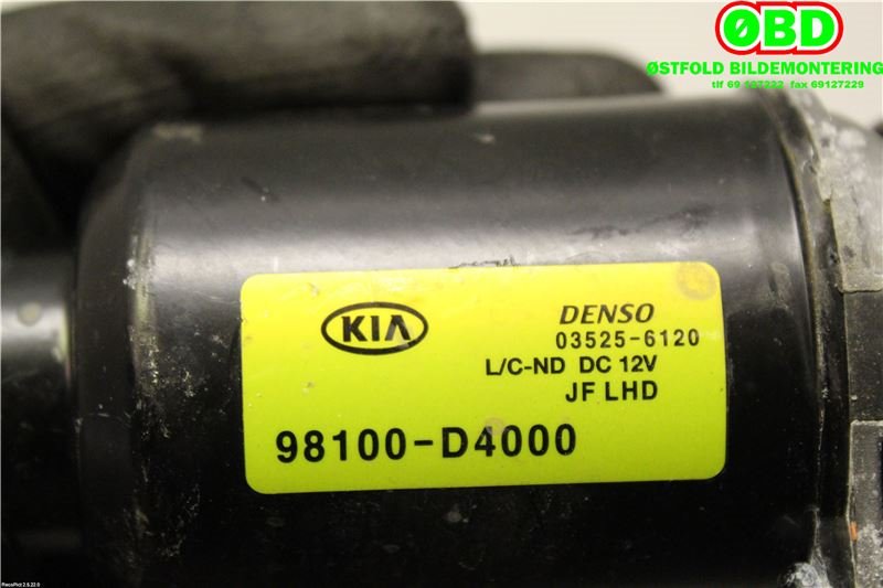 Viskermotor frontrute til Kia Optima 2017-2020  (Elektrisitet (ladbar) + bensin|98110D4000||98100D4000)
