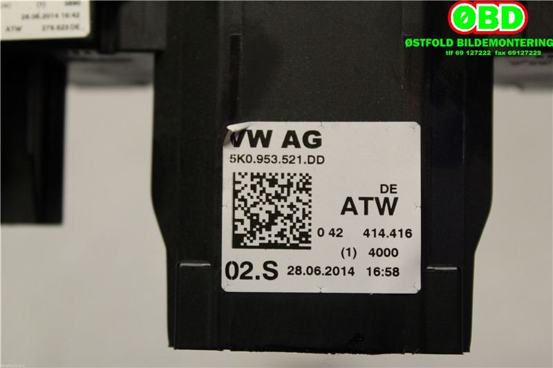 Bryter combi til VW Caddy 2010-2015 (Type III, Fase 2)  (VOLKSWAGEN|5K0 953 502 M||5K0953521DD)