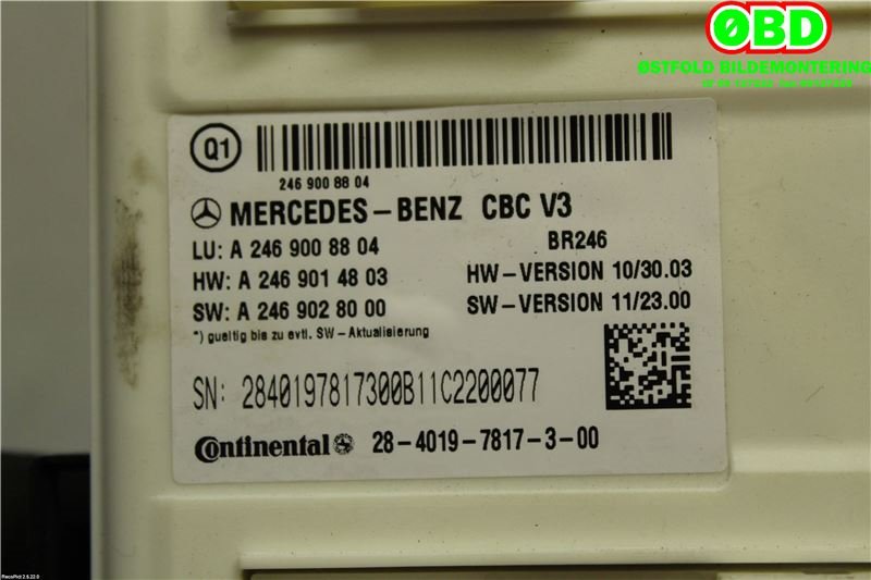 Styreenhet diverse til Mercedes B-Klasse 2011-2018 (W246) (W246) (MERCEDES|A 246 900 88 04|A 156 900 53 03|2469008804)