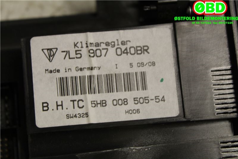 Varmeapparat betjening til Porsche Cayenne 2007-2010 (Fase 2) (9PA) (9PA) (PORSCHE|955 653 103 21||7L5907040BR)