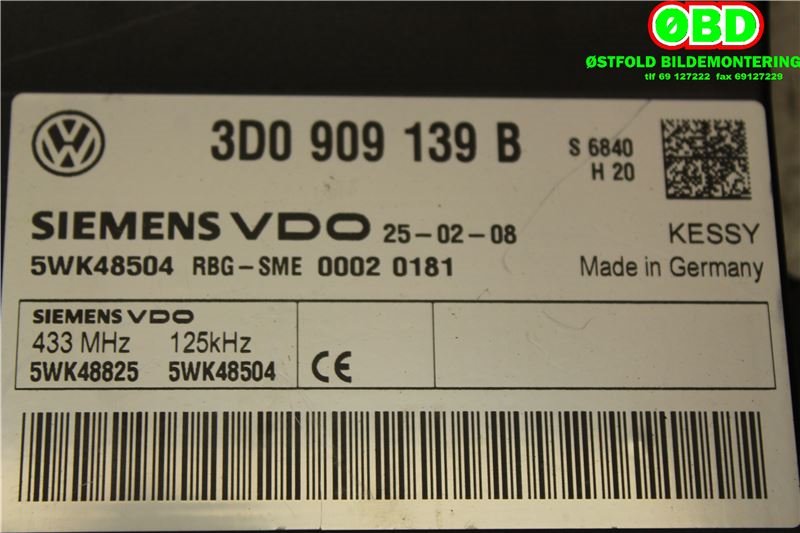 Styreenhet diverse til Porsche Cayenne 2007-2010 (Fase 2) (9PA) (9PA) (PORSCHE||3D0909139B)
