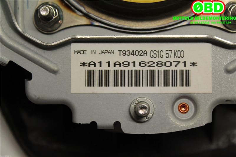 Airbag rattpute til Mazda 6 2008-2010 (Type II, Fase 1) (MAZDA|GS1G57K00|)