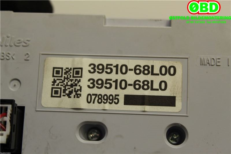 Varmeapparat betjening til Suzuki Swift 2011-2017 (SUZUKI|39510-68L00-BKZ||39510-68L00)