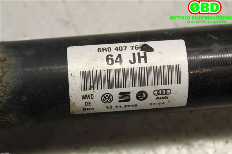 Drivaksel høyre foran til Škoda Fabia 2010-2014 (Type II, Fase 2) (SKODA|6R0 407 764 J||6R0407764J)