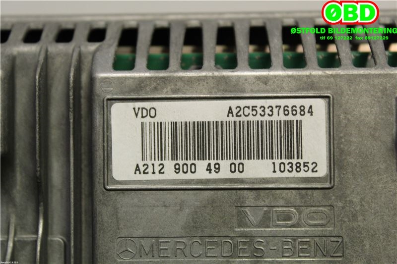Instrument kjørecomputer til Mercedes E-Klasse 2009-2013 (Fase 1) (W212) (W212) (MERCEDES|A 212 900 49 00|A 212 900 91 22|2129004900)