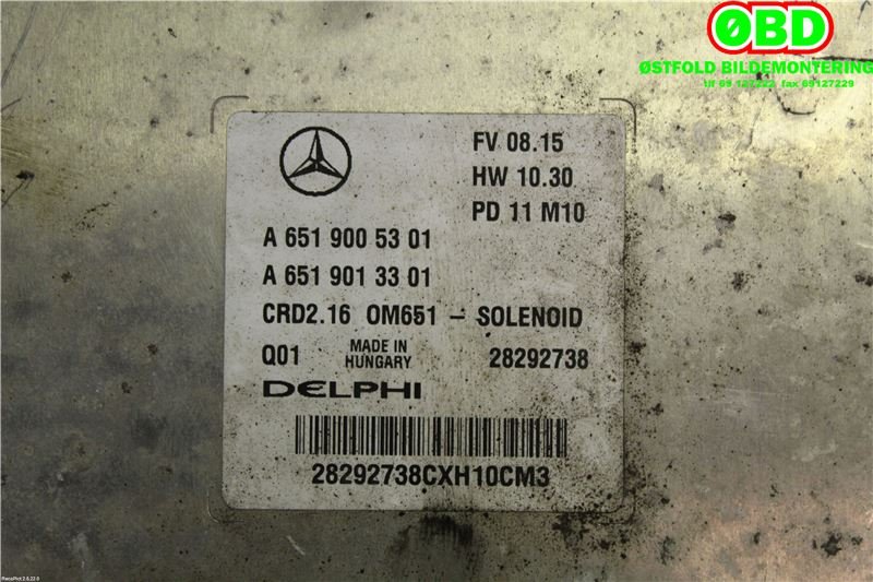 Styreenhet motor til Mercedes E-Klasse 2009-2013 (Fase 1) (W212) (W212) (MERCEDES|A 651 900 53 01||6519005301)