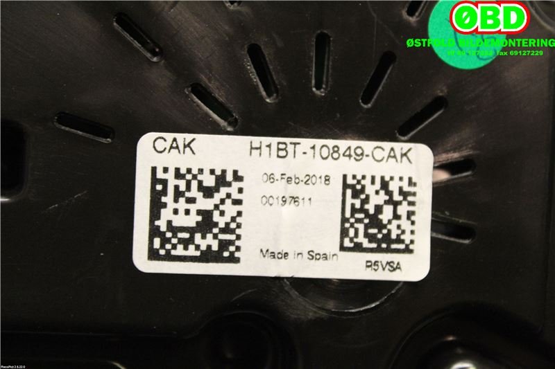 Instrumentpanel til Ford Fiesta 2017-->> (Type VII) (FORD FIESTA|2499818||H1BT10849CAK)
