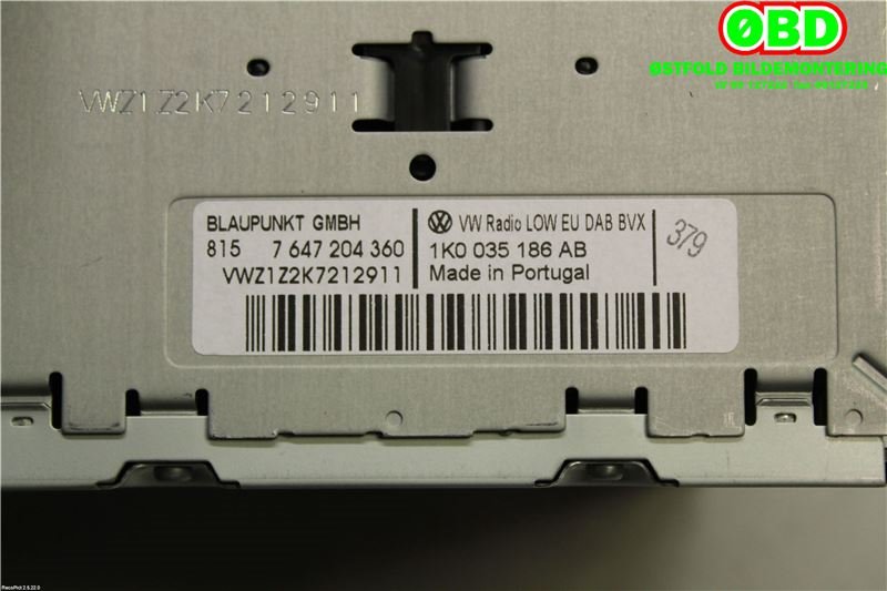 Bilstereo til VW Golf VI 2008-2012 (VOLKSWAGEN|1K0 057 187 BX||1K0035186AB)