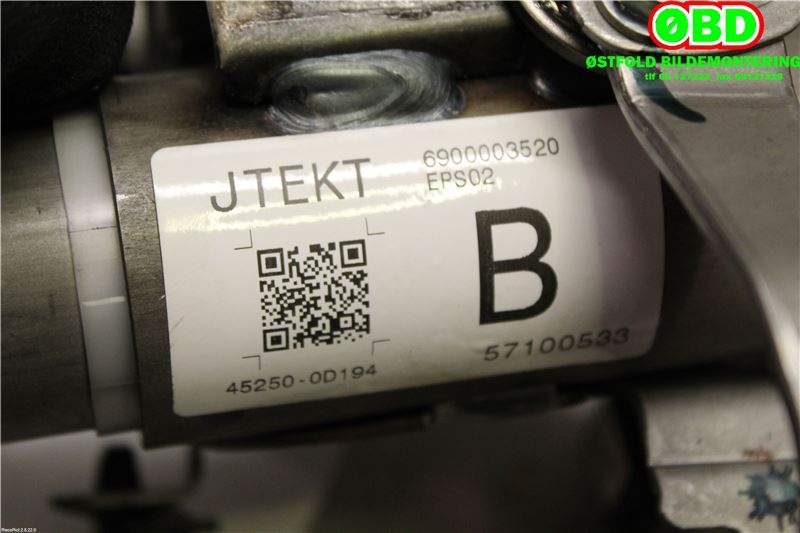 Rattaksel elektrisk servo til Toyota Yaris 2014-2020 (Type III, Fase 2)  (TOYOTA|4520A0D061|)