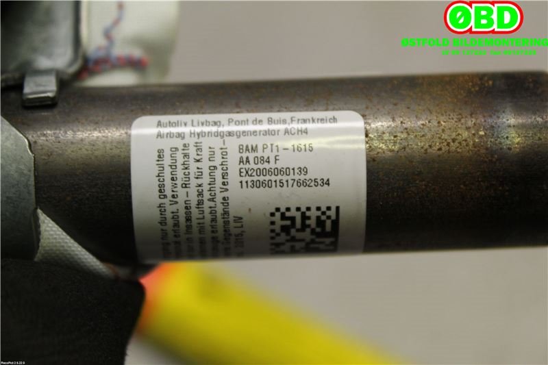 Airbag gardin høyre til Toyota Yaris 2014-2020 (Type III, Fase 2)  (TOYOTA|621700D031|)