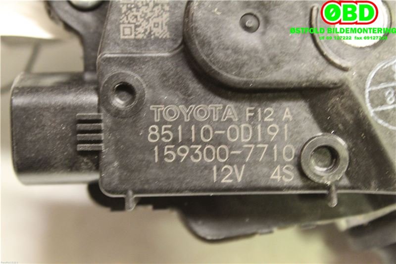 Viskermotor frontrute til Toyota Yaris 2014-2020 (Type III, Fase 2)  (TOYOTA|851100D191|1593007710)