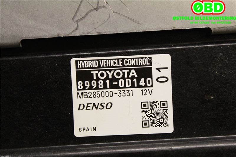 Styreenhet diverse til Toyota Yaris 2014-2020 (Type III, Fase 2)  (TOYOTA|899800D010||899810D140)
