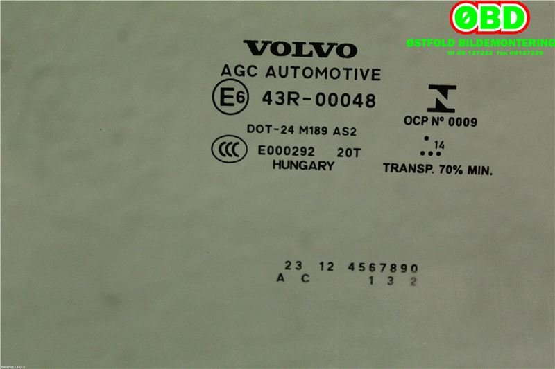 Siderute høyre bak til Volvo V40 2012-2019 (VOLVO|31386767|)